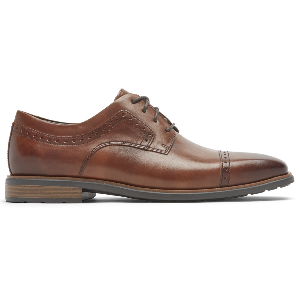 Rockport Mens Oxfords Brown - Farrow Cap Toe - UK 718-KNFVRO